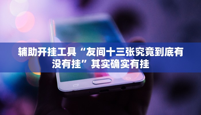辅助开挂工具“友间十三张究竟到底有没有挂”其实确实有挂