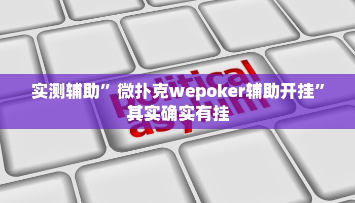 实测辅助”微扑克wepoker辅助开挂”其实确实有挂