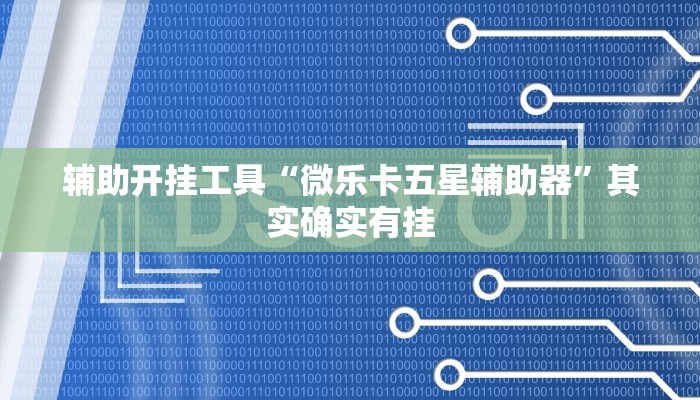 辅助开挂工具“微乐卡五星辅助器”其实确实有挂